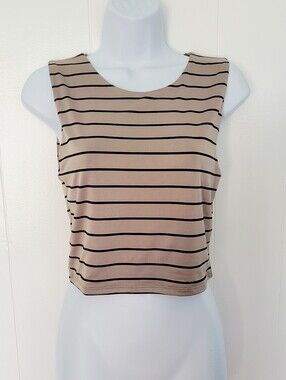 The Workshop Striped Sleeveless Crop Top
